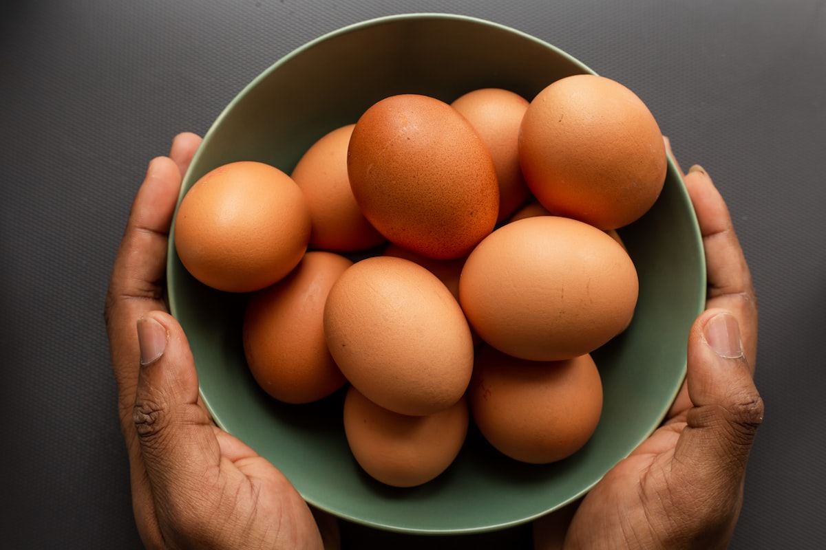 Farm-fresh organic eggs